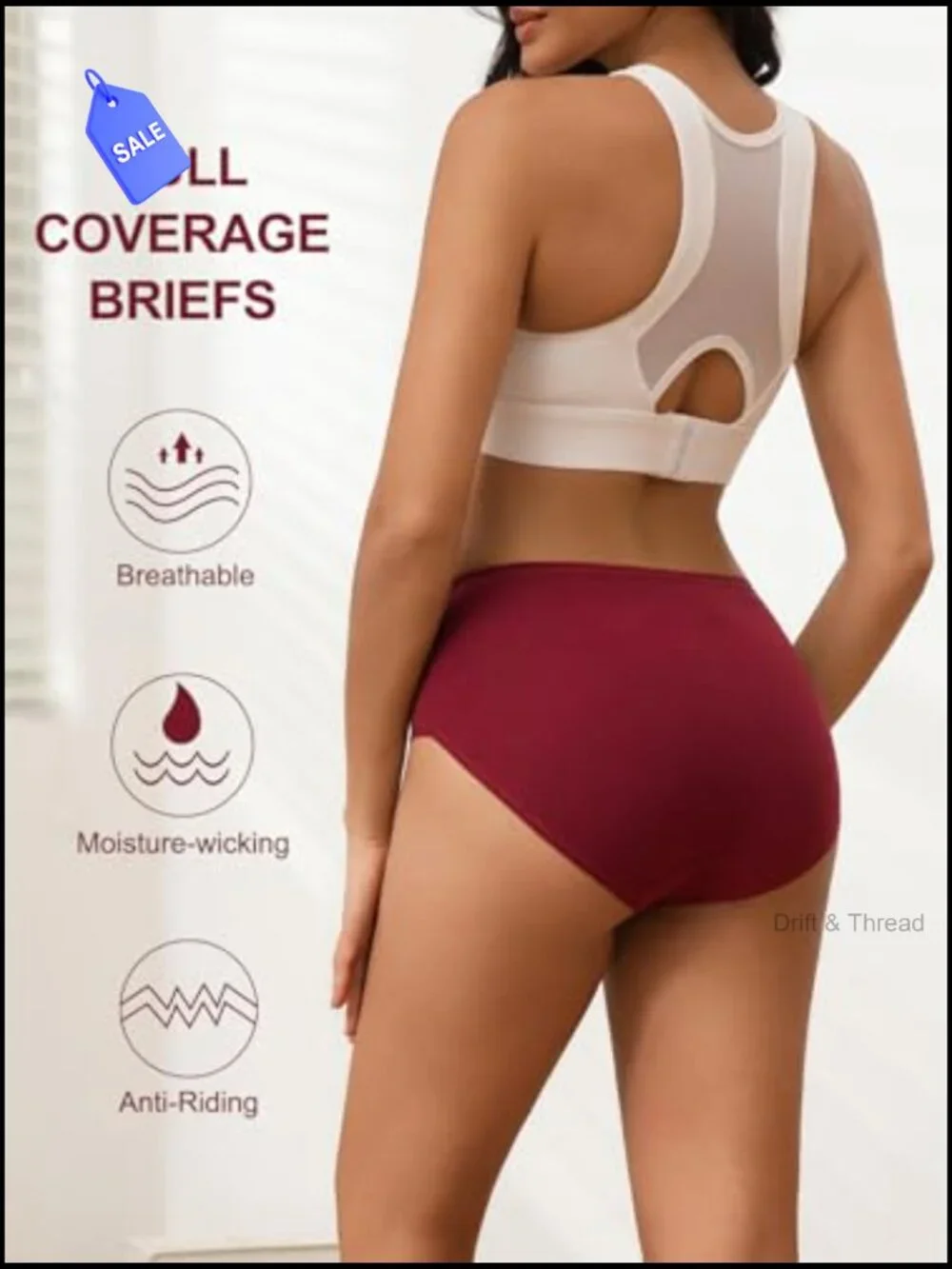 Full Coverage High Waisted Cotton Briefs for Women